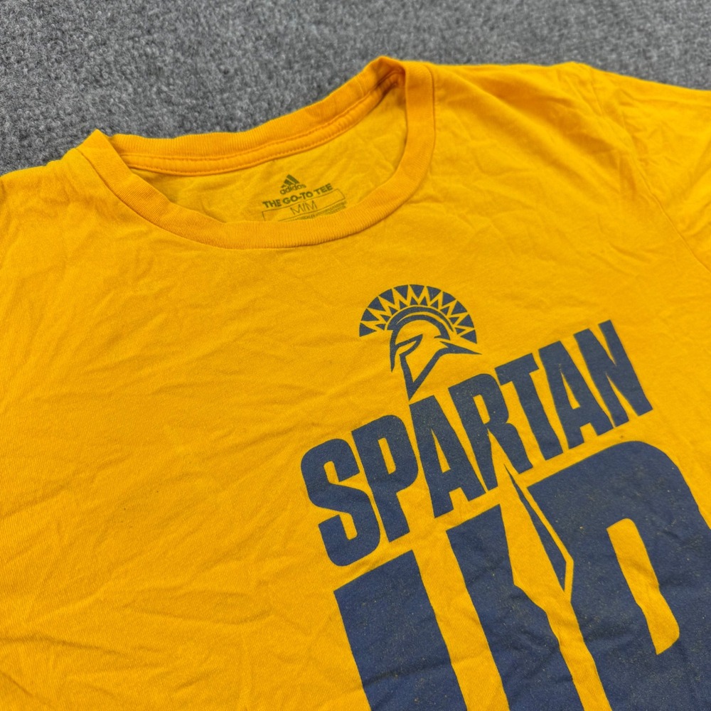 Adidas T-Shirt Medium Yellow San Jose State Spartan Up Athletics 2018 Mens